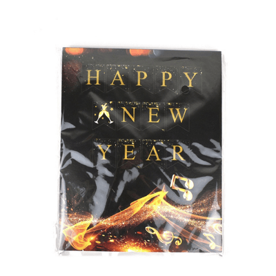 2025 Happy New Year Black Gold Party Banner PVC Spiral Pendant