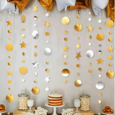 4m Glitter Circle Garland Banner Party Decoration