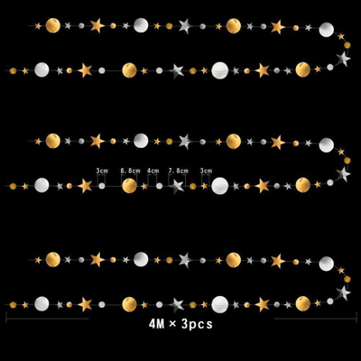 4m Glitter Circle Garland Banner Party Decoration