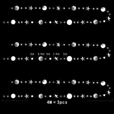 4m Glitter Circle Garland Banner Party Decoration