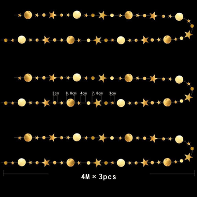 4m Glitter Circle Garland Banner Party Decoration