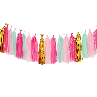 Mixed DIY Tissue Paper Tassel Garland Party Decorations 
