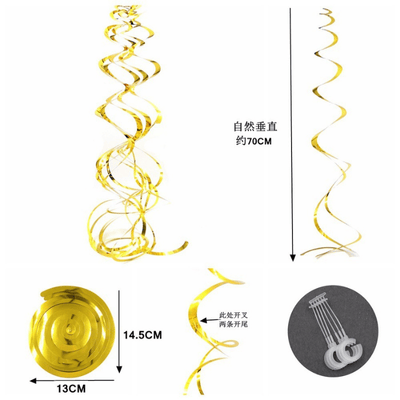 Spiral Hanging PVC Pendant Whirlpool Flower Party Decoration