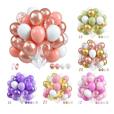 60 pcs 12 inch Latex Balloon Glitter Sequin Conttife Balloons 