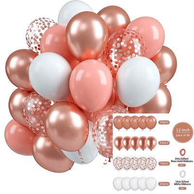 60 pcs 12 inch Latex Balloon Glitter Sequin Conttife Balloons 