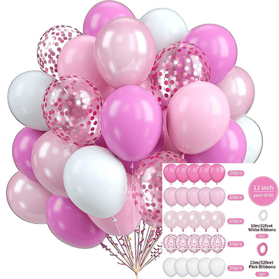 60 pcs 12 inch Latex Balloon Glitter Sequin Conttife Balloons 