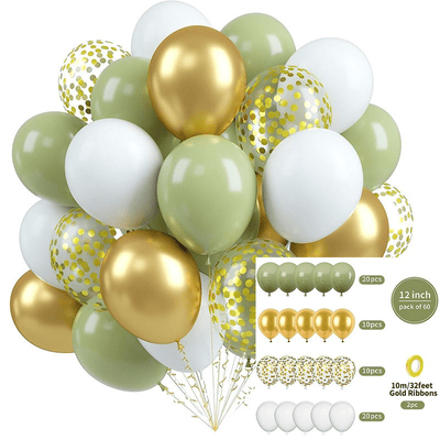 60 pcs 12 inch Latex Balloon Glitter Sequin Conttife Balloons 