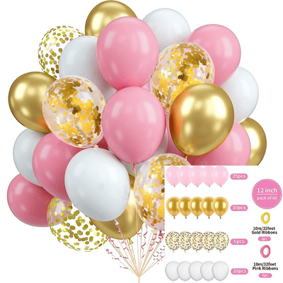 60 pcs 12 inch Latex Balloon Glitter Sequin Conttife Balloons 