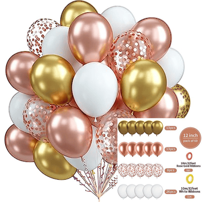 60 pcs 12 inch Latex Balloon Glitter Sequin Conttife Balloons 
