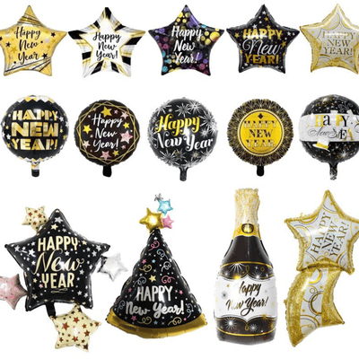 Aluminum Foil Balloon Happy New Year  Decoration 