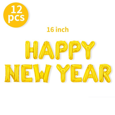 Aluminum Foil Balloon Happy New Year  Decoration 