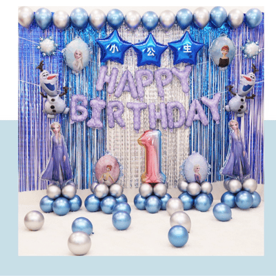Cartoon Aluminum Foil Balloon Elsa Anna Princess Snow Baby