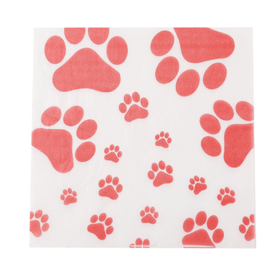 New Pink Dog Paw Birthday Party Disposable Tableware Set 