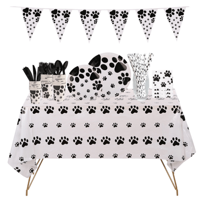 New dog footprints dog paw disposable paper tableware 