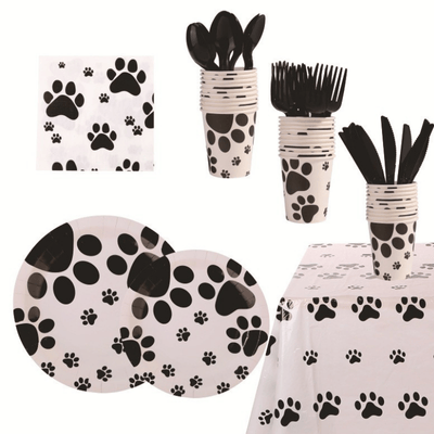 New dog footprints dog paw disposable paper tableware 