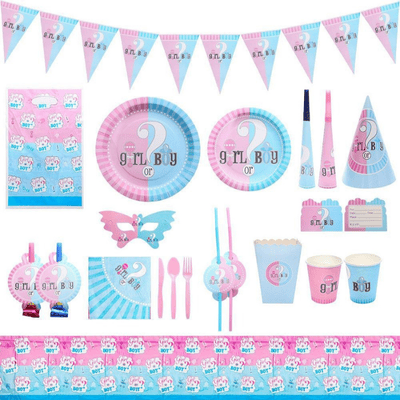  Baby shower boy or girl gender reveal party decorations set