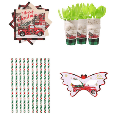 Paper plates napkins sets for Christmas disposable dinnerware