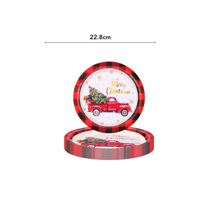 Paper plates napkins sets for Christmas disposable dinnerware