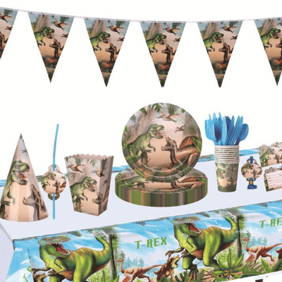 New dinosaur theme birthday party decorations tableware set 