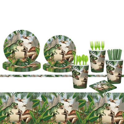 New dinosaur theme birthday party decorations tableware set 