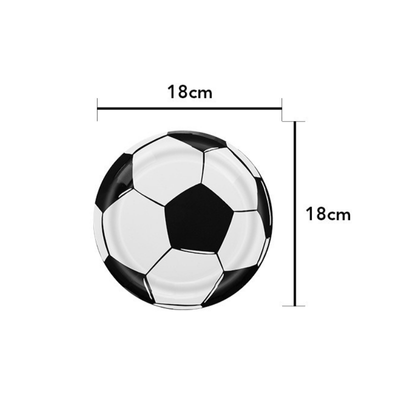 White black football soccer theme tableware set decorations 