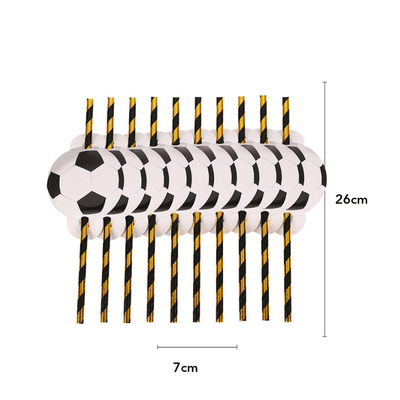 White black football soccer theme tableware set decorations 