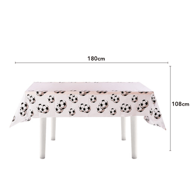 White black football soccer theme tableware set decorations 