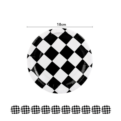  Black and white checkered racecar themed party decoration