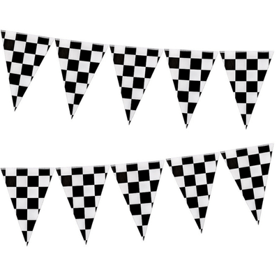  Black and white checkered racecar themed party decoration