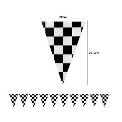  Black and white checkered racecar themed party decoration