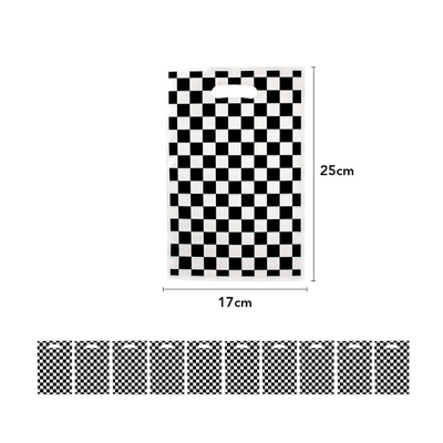  Black and white checkered racecar themed party decoration