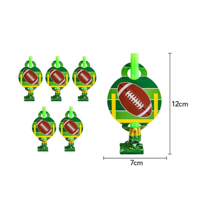 Rugby football disposable dinnerware for kids birthday decor