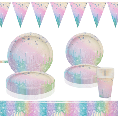 Macaroon diamonds rainbow birthday theme party decoration 