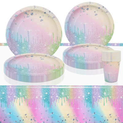 Macaroon diamonds rainbow birthday theme party decoration 