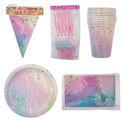 Macaroon diamonds rainbow birthday theme party decoration 