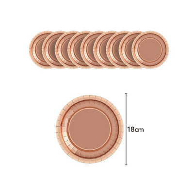 Wedding birthday girls party rose gold dot dinnerware set 