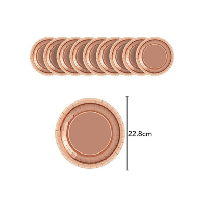 Wedding birthday girls party rose gold dot dinnerware set 