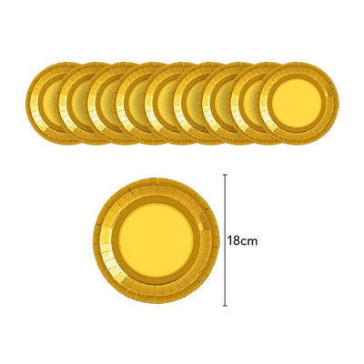 Hot sole gold wedding birthday party foil paper tableware 