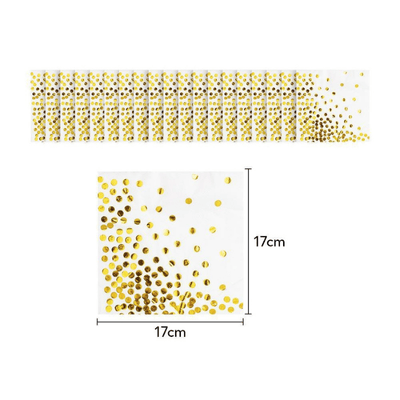 Hot sole gold wedding birthday party foil paper tableware 