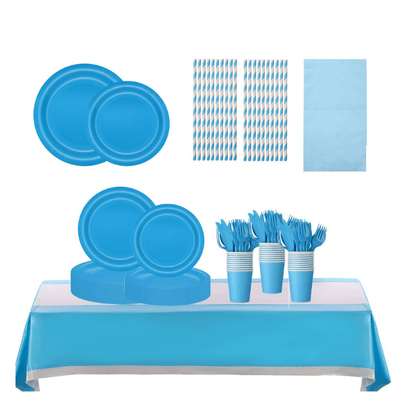 Blue theme birthday graduation festival girls party tableware 