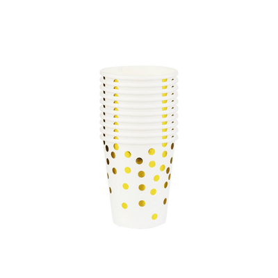 White gold dot gold stamp disposable party tableware set 