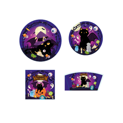 2024 New halloween birthday party disposable tableware set 