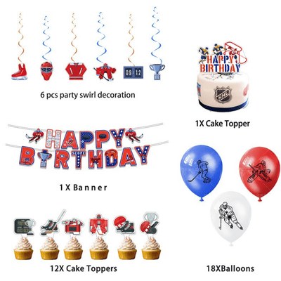 Hockey sports party hot sale happy birthday party decoration