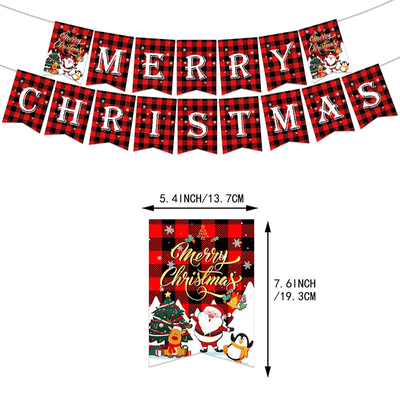 New merry christmas party balloon banner cake topper dress up