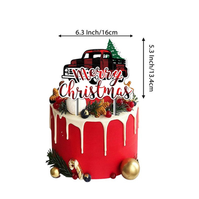 New merry christmas party balloon banner cake topper dress up