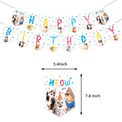  New design pet cat theme birthday party decoration set 