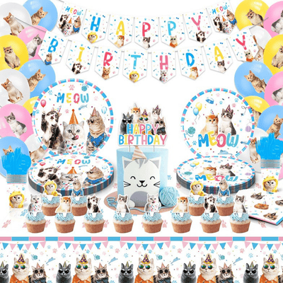  New design pet cat theme birthday party decoration set 