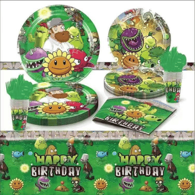 Green dinosaurs theme kids birthday party decoration set  