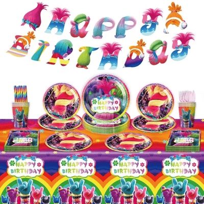 Hot sale flower pattern theme girls birthday tableware set