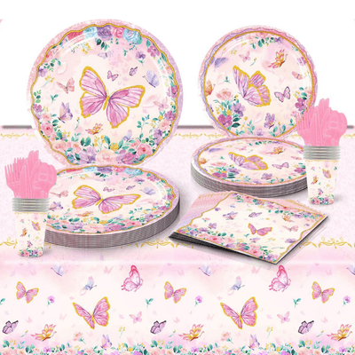 Butterfly theme party supplies tableware girls party  